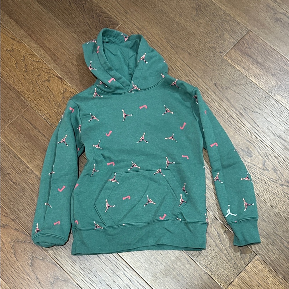 Jordan Green Hoodie with Pink Jumpman Accents